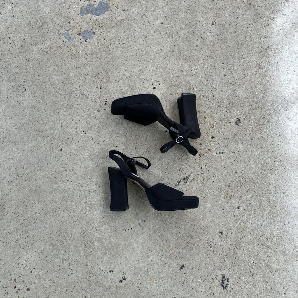 Vintage black chunky platform heels